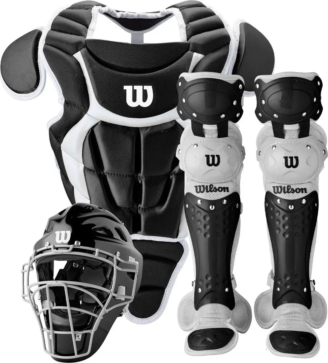 Wilson C200 Youth Baseball Catcher’s Set - Black White