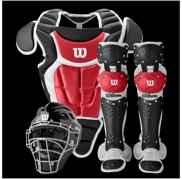 Wilson C200 Youth Catcher’s Gear Kit Wb5711603 - Black Scarlet - Red