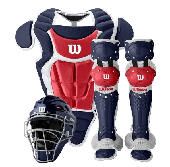 Wilson C200 Youth Catcher’s Gear Kit Wb5711605 - Navy Scarlet