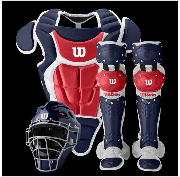 Wilson C200 Youth Catcher’s Gear Kit Wb5711605 - Navy Scarlet - Red