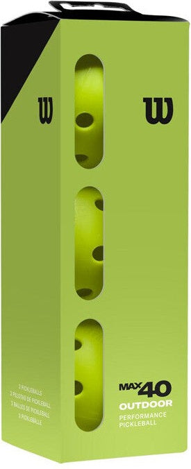 Wilson MAX 40 Outdoor Pickleballs 3x - Green - HIT a Double