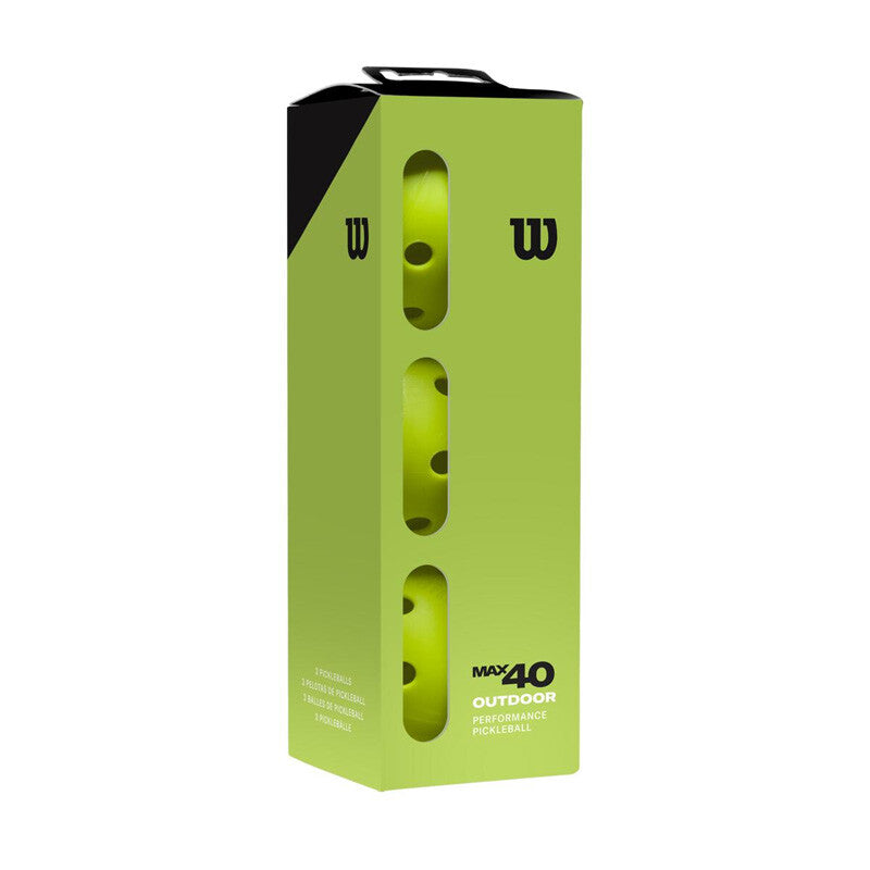 Wilson Max 40 Outdoor Pickleballs (3x) (neon Green) - Grn / Os