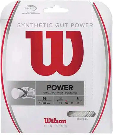Wilson Synthetic Gut Power 16g Tennis String - White