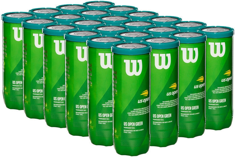 Wilson us Open Tournament Green Tennis Balls (case 24x) - Yellow Orange