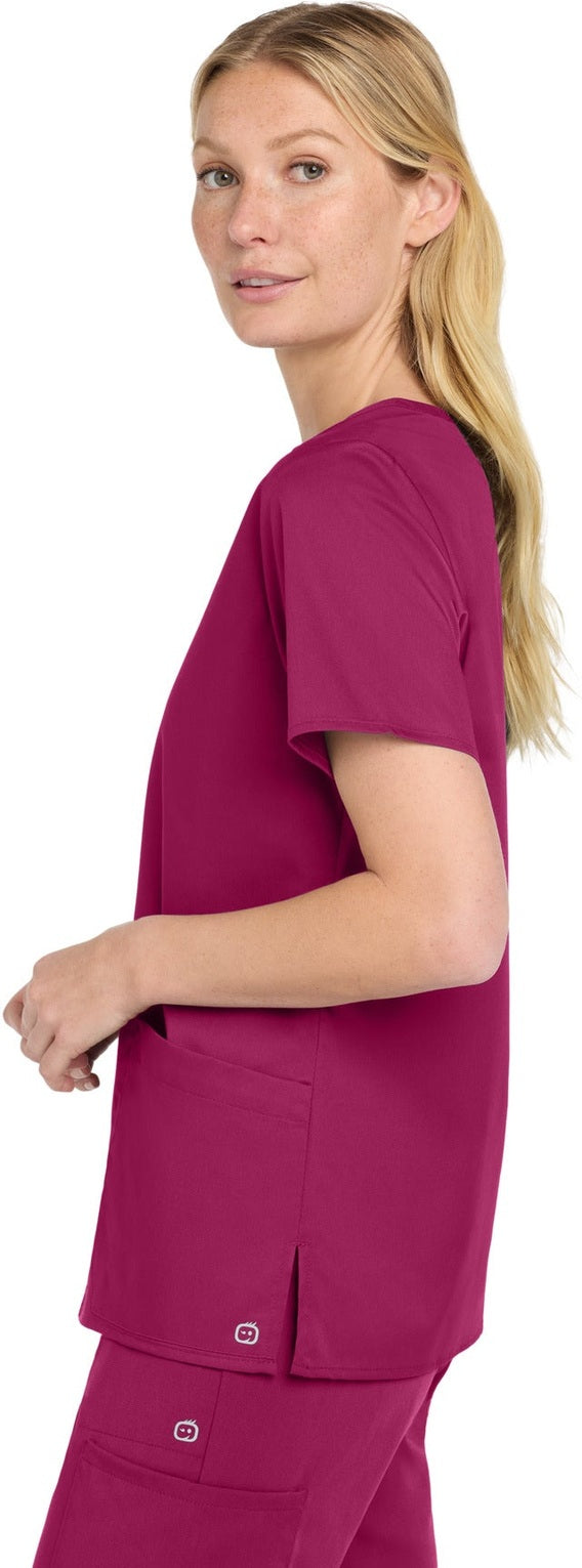 Wine Wink Women's WorkFlex Mock Wrap Top WW4760