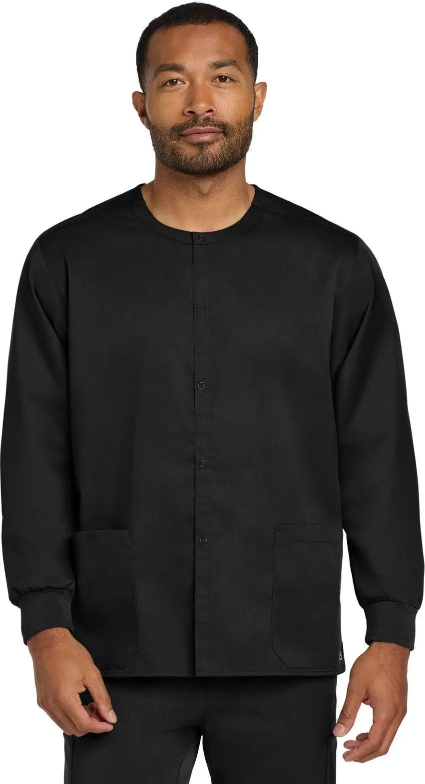 Wink Ww3080 Unisex Workflex Snap-front Scrub Jacket - Black - Adult Xxs