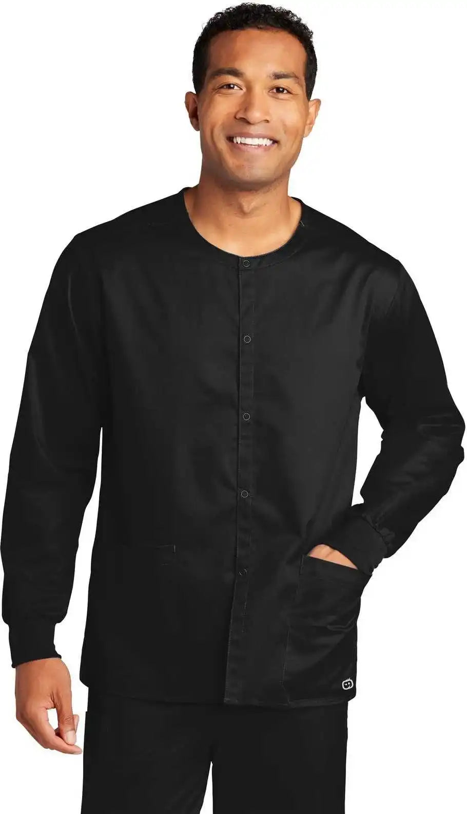 Wink Ww3080 Unisex Workflex Snap-front Scrub Jacket - Black