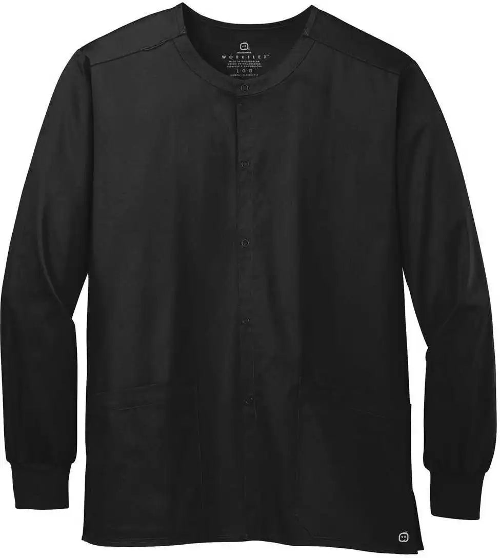 Wink Ww3080 Unisex Workflex Snap-front Scrub Jacket - Black