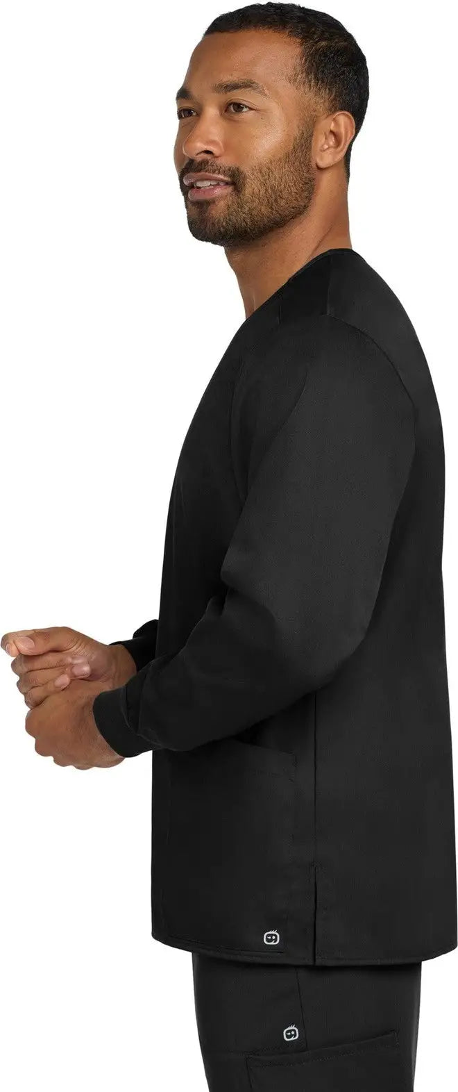 Wink Ww3080 Unisex Workflex Snap-front Scrub Jacket - Black