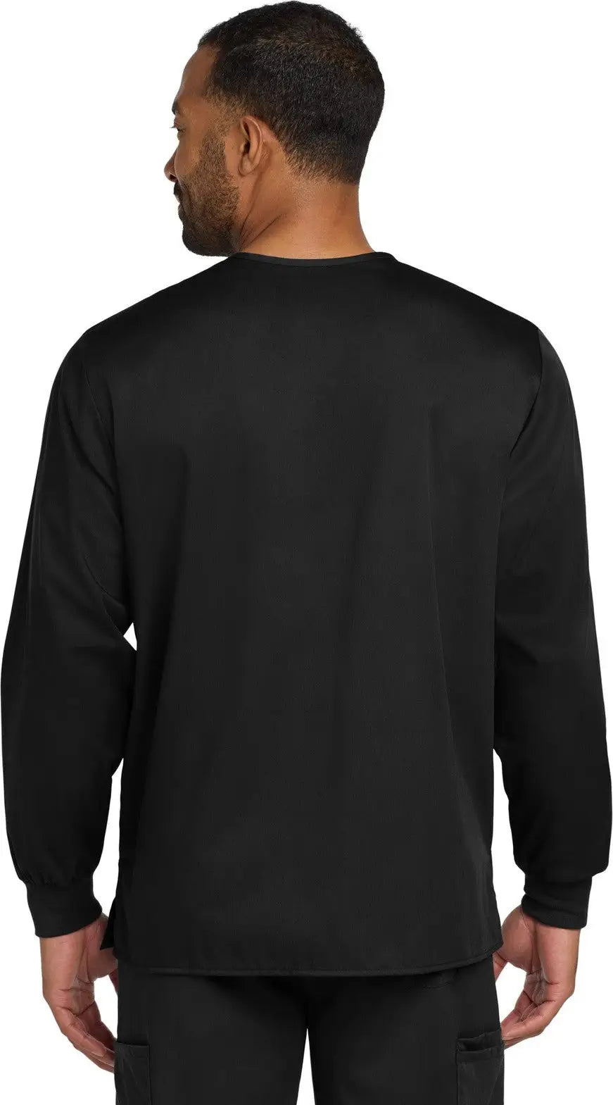 Wink Ww3080 Unisex Workflex Snap-front Scrub Jacket - Black