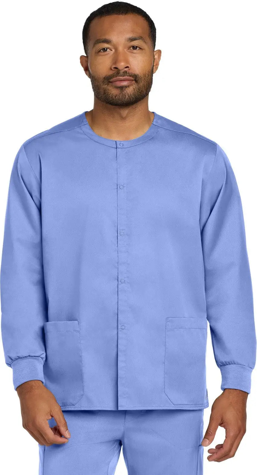 Wink Ww3080 Unisex Workflex Snap-front Scrub Jacket - Ceil Blue