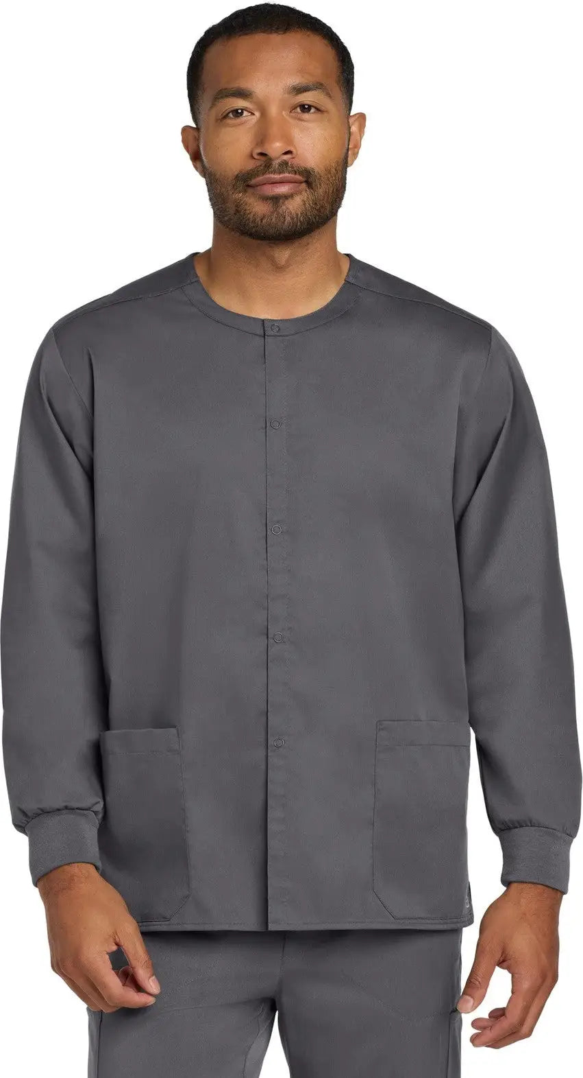 Wink Ww3080 Unisex Workflex Snap-front Scrub Jacket - Pewter