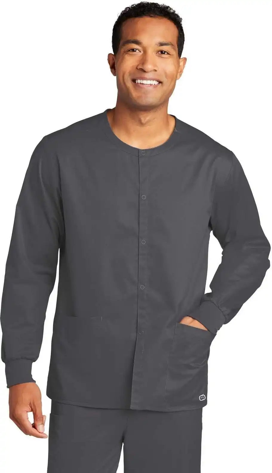Wink Ww3080 Unisex Workflex Snap-front Scrub Jacket - Pewter