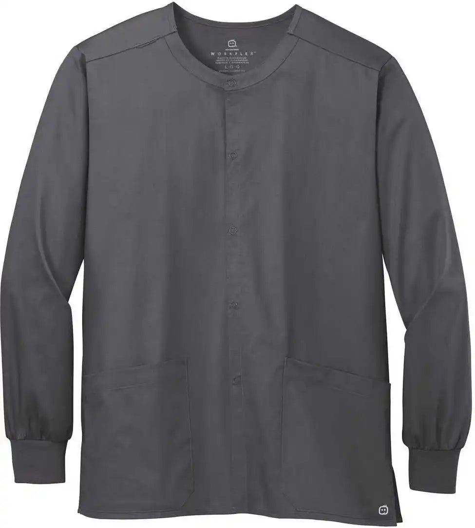 Wink Ww3080 Unisex Workflex Snap-front Scrub Jacket - Pewter