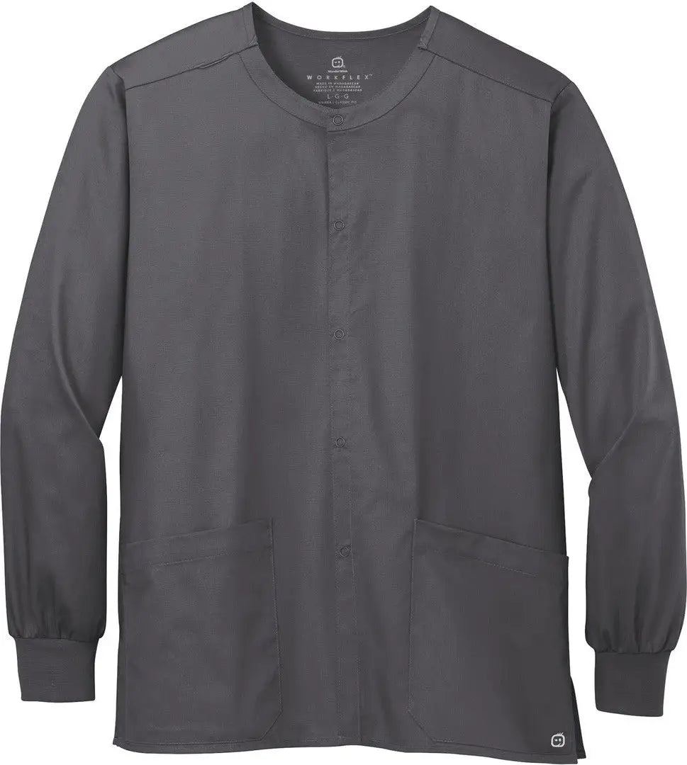 Wink Ww3080 Unisex Workflex Snap-front Scrub Jacket - Pewter