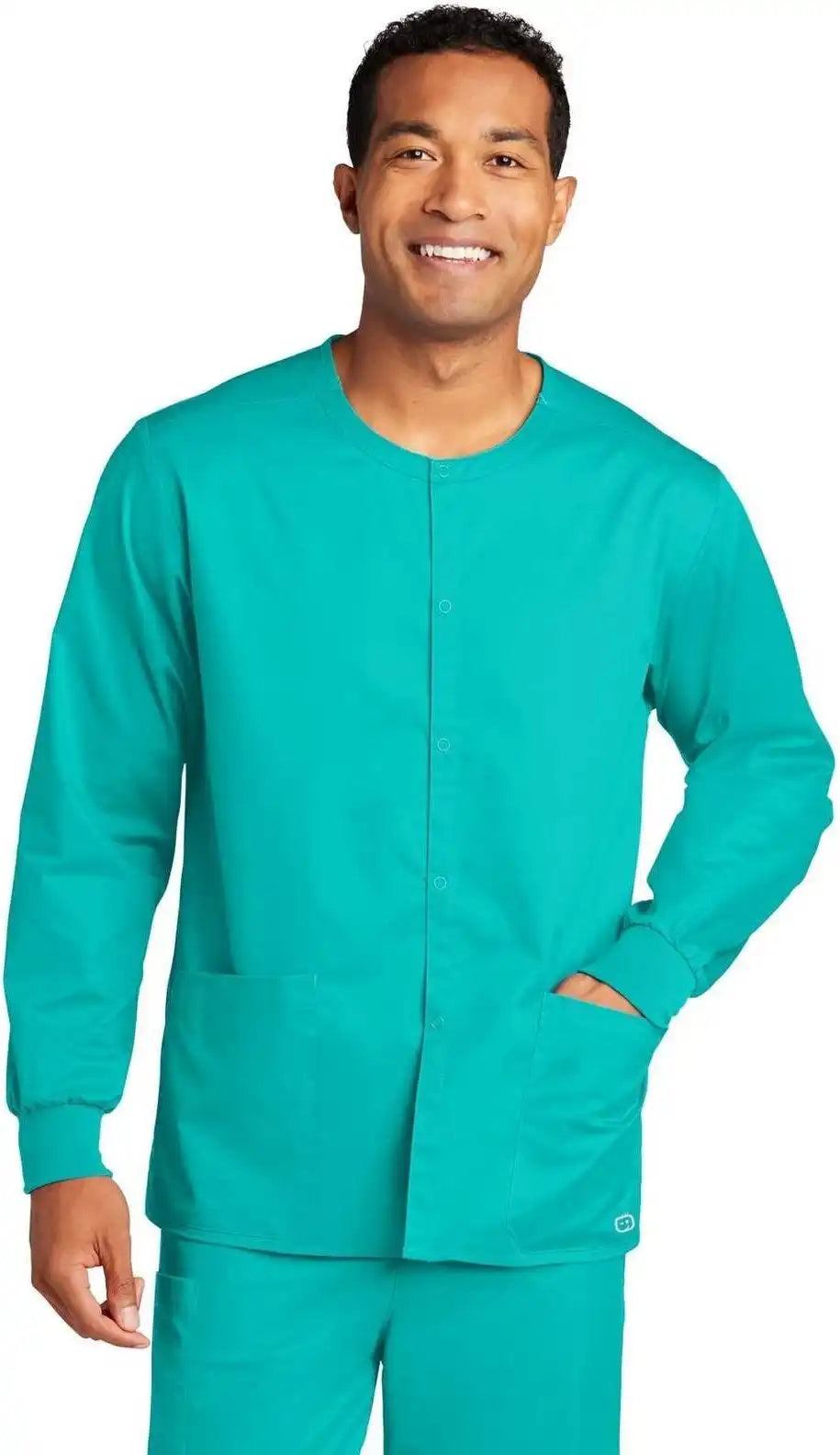 Wink Ww3080 Unisex Workflex Snap-front Scrub Jacket - Teal Blue