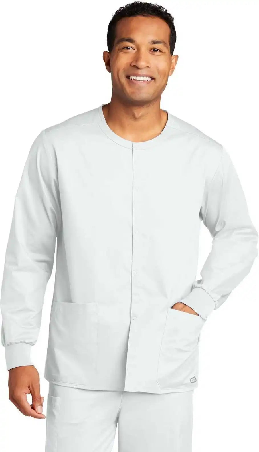 Wink Ww3080 Unisex Workflex Snap-front Scrub Jacket - White