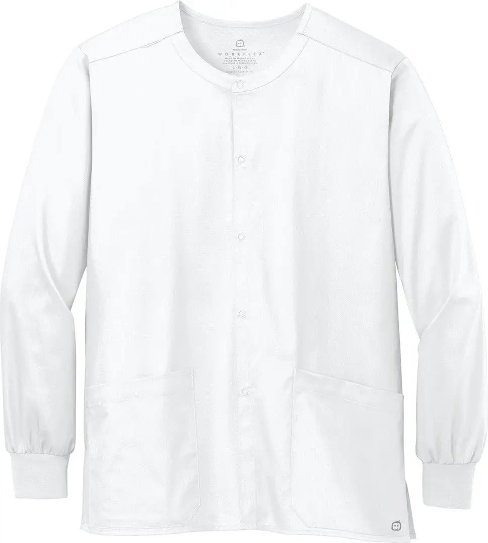 Wink Ww3080 Unisex Workflex Snap-front Scrub Jacket - White