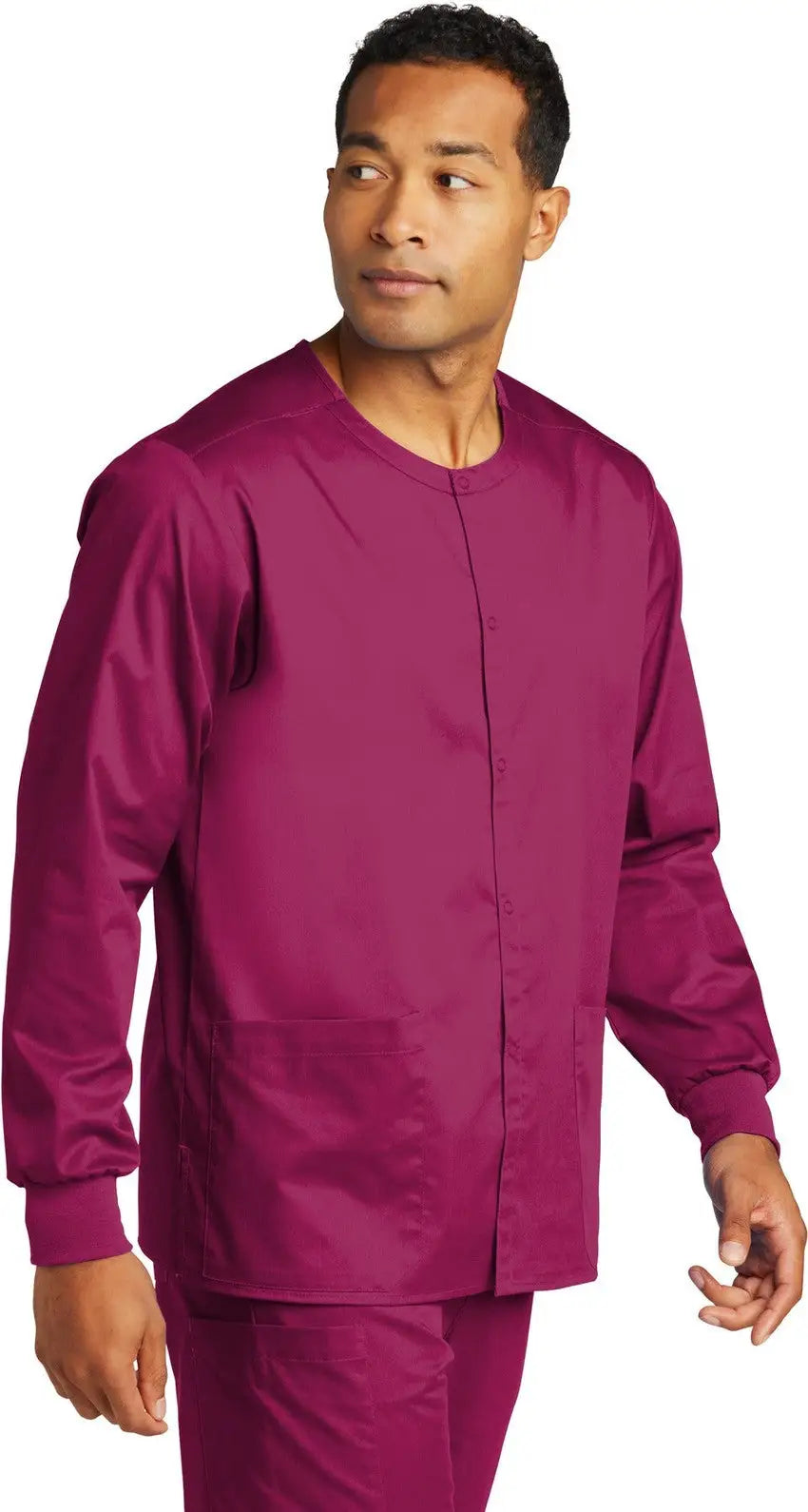 Wink Ww3080 Unisex Workflex Snap-front Scrub Jacket - Wine