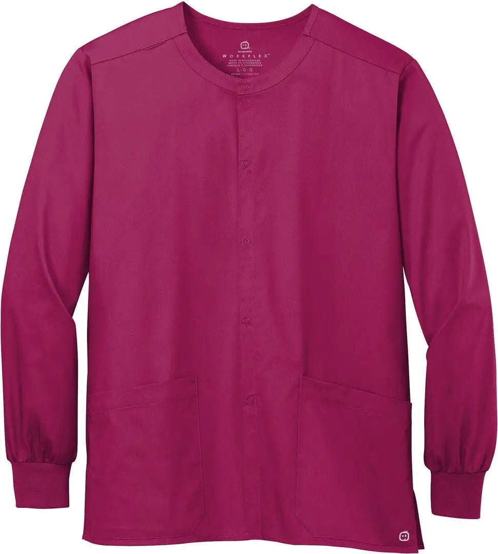 Wink Ww3080 Unisex Workflex Snap-front Scrub Jacket - Wine