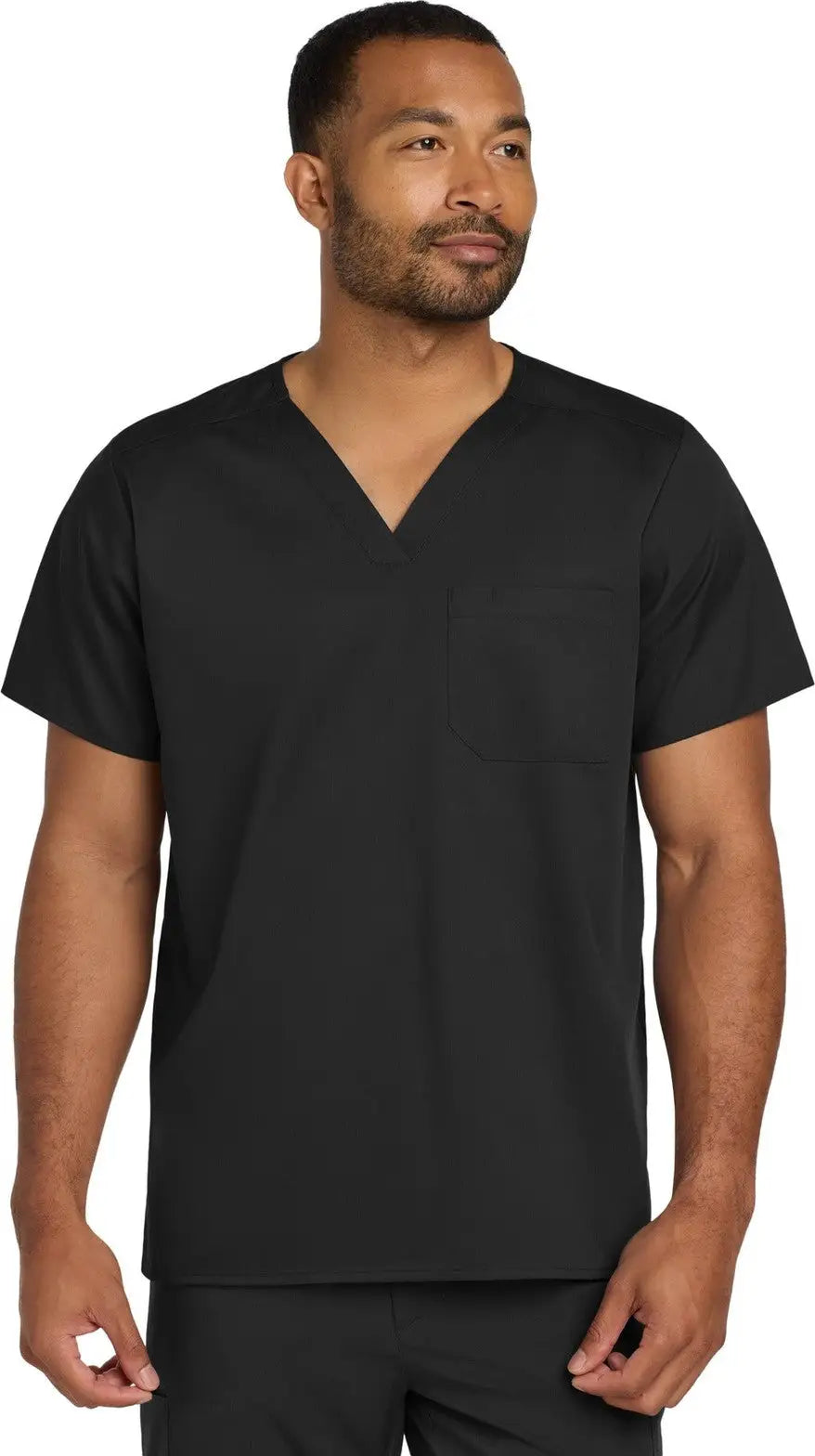 Wink Ww3160 Unisex Workflex Chest Pocket V-neck Top - Black - Adult Xxs