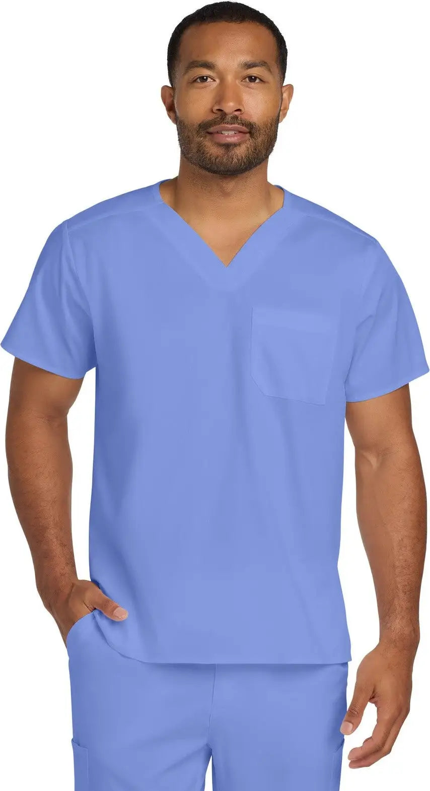 Wink Ww3160 Unisex Workflex Chest Pocket V-neck Top - Ceil Blue