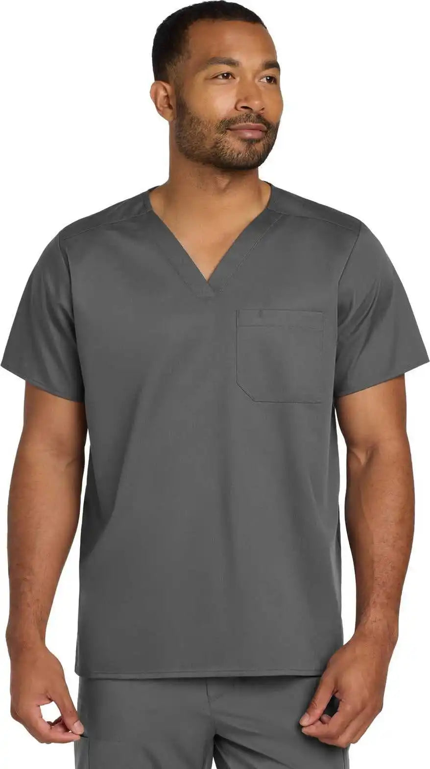 Wink Ww3160 Unisex Workflex Chest Pocket V-neck Top - Pewter