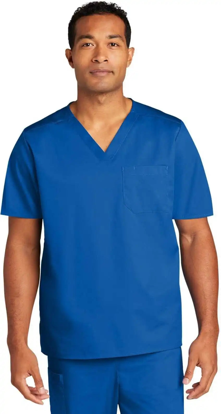 Wink Ww3160 Unisex Workflex Chest Pocket V-neck Top - Royal
