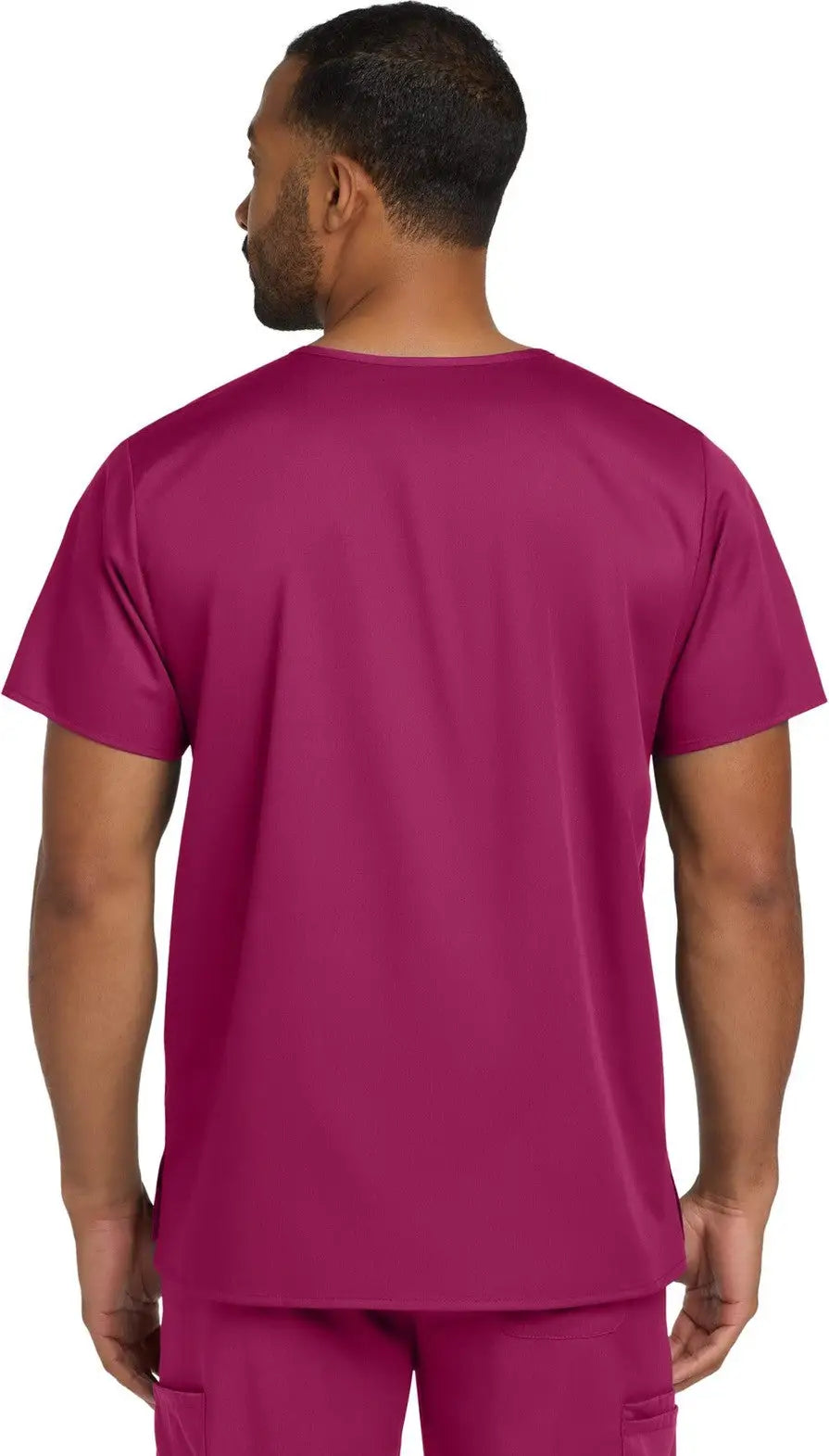 Wink Ww3160 Unisex Workflex Chest Pocket V-neck Top - Wine