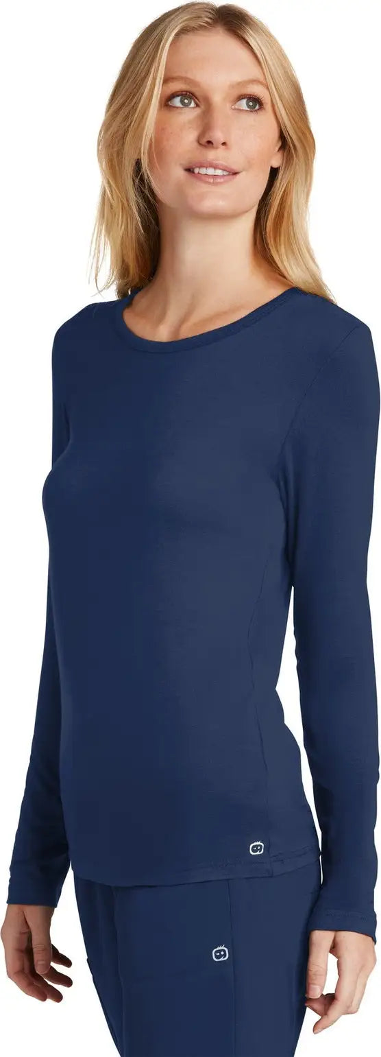 Wink Ww4029 Women’s Long Sleeve Layer Tee - Navy