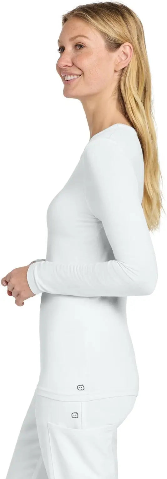 Wink Ww4029 Women’s Long Sleeve Layer Tee - White