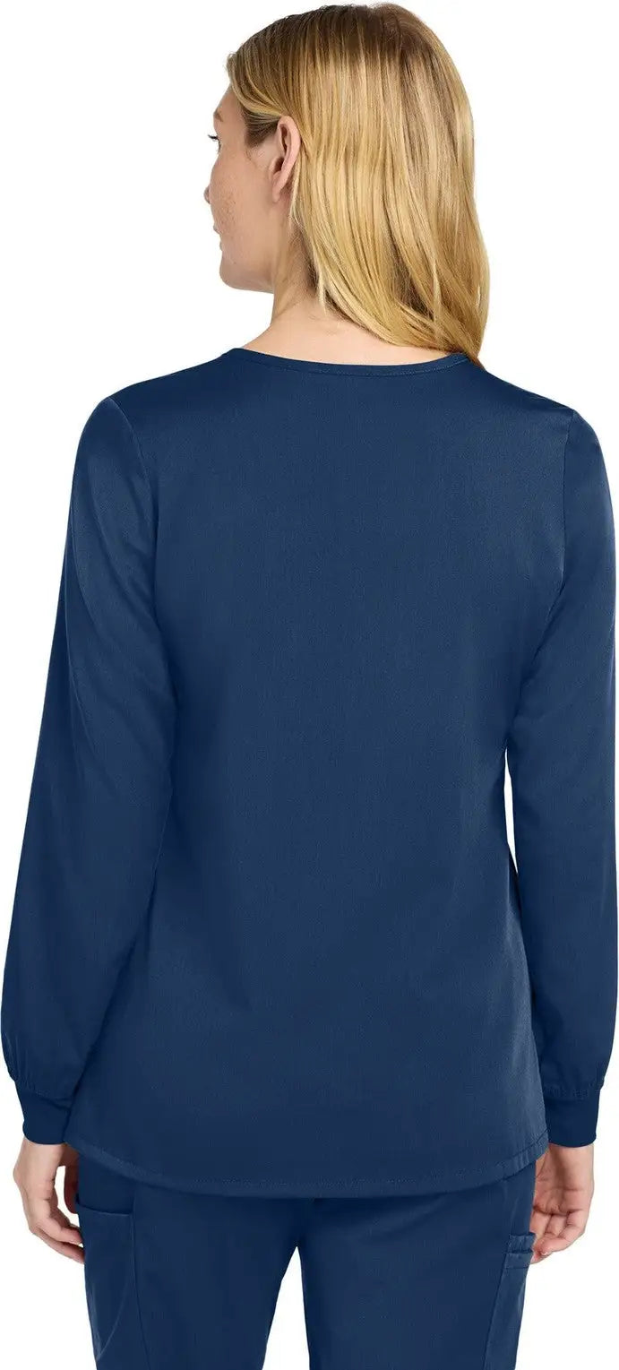 Wink Ww4088 Women’s Premiere Flex Full-zip Scrub Jacket - Navy
