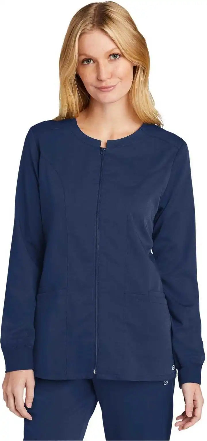 Wink Ww4088 Women’s Premiere Flex Full Zip Scrub Jacket Navy