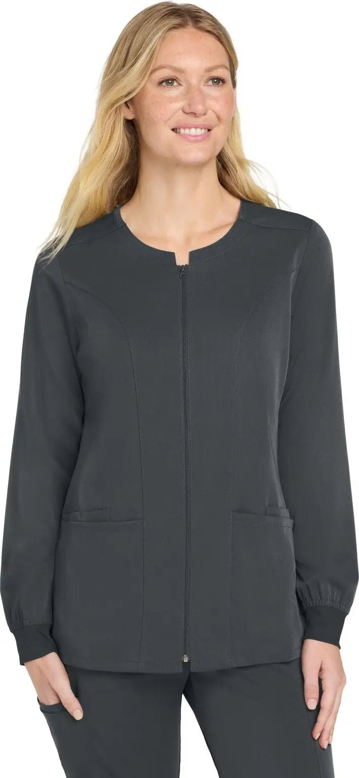 Wink Ww4088 Women’s Premiere Flex Full-zip Scrub Jacket - Pewter