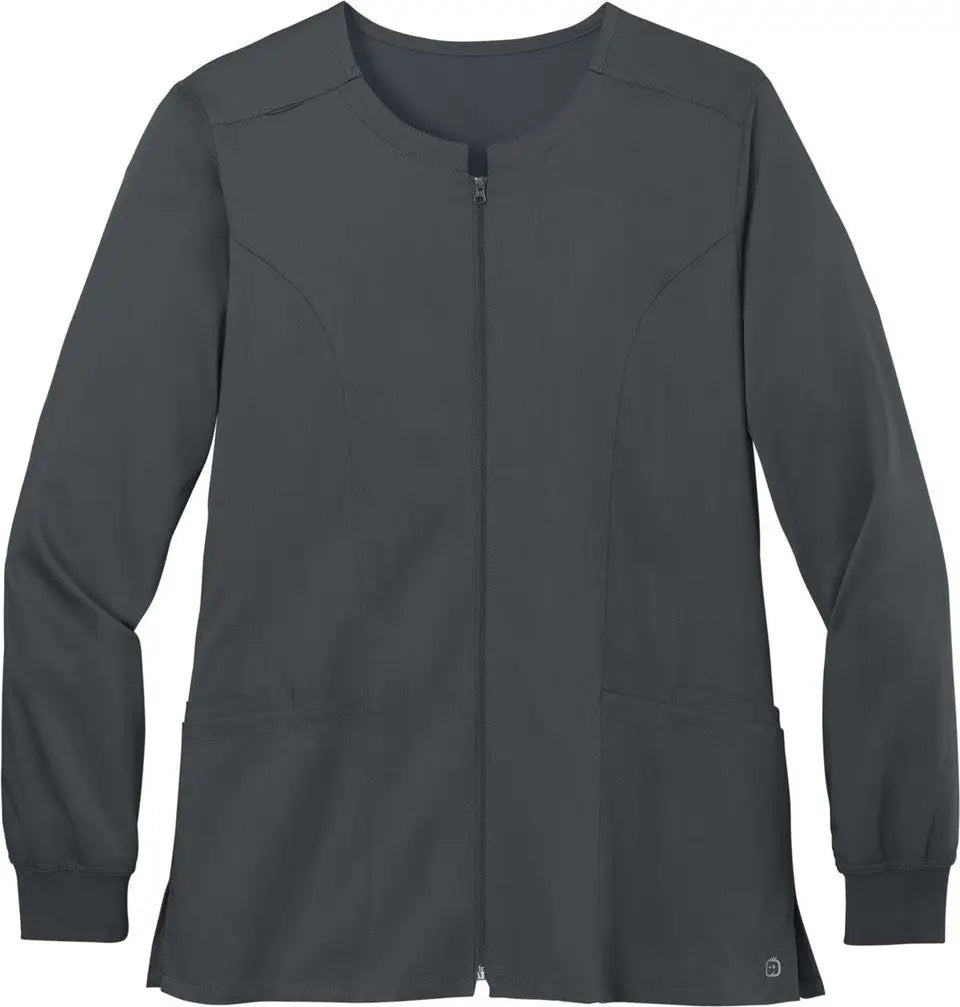 Wink Ww4088 Women’s Premiere Flex Full-zip Scrub Jacket - Pewter