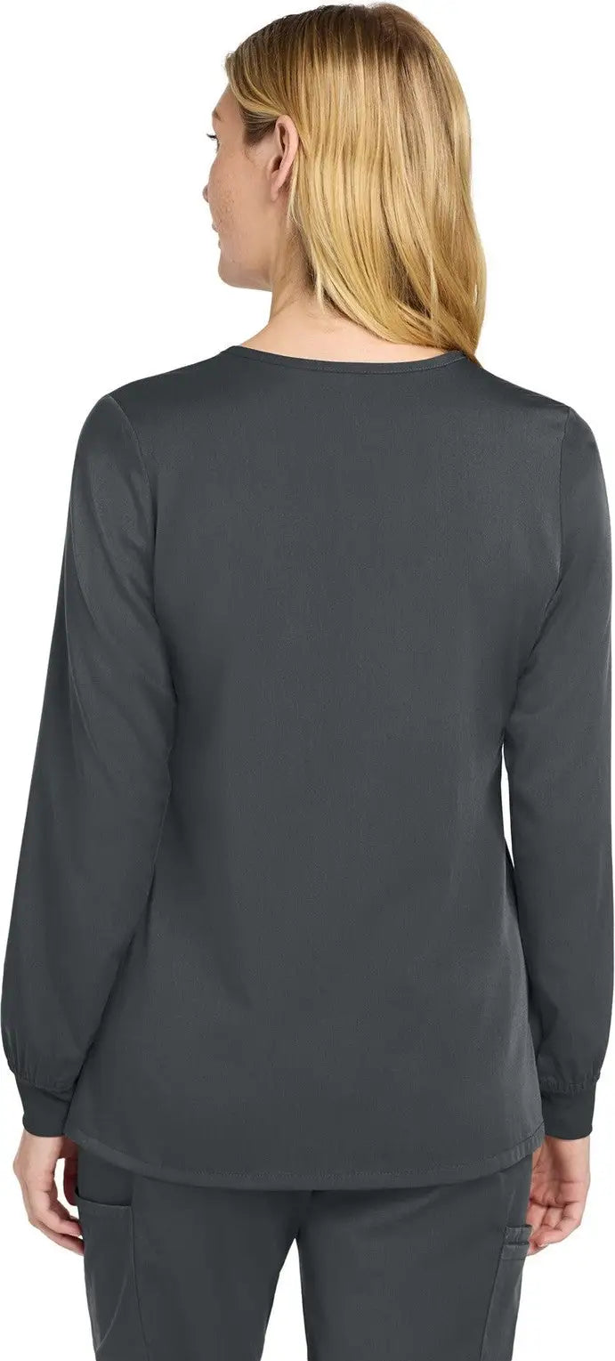 Wink Ww4088 Women’s Premiere Flex Full-zip Scrub Jacket - Pewter