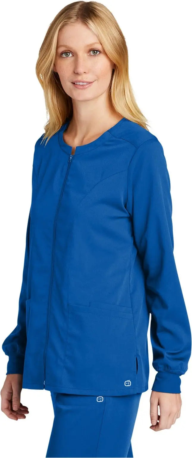 Wink Ww4088 Women’s Premiere Flex Full-zip Scrub Jacket - Royal
