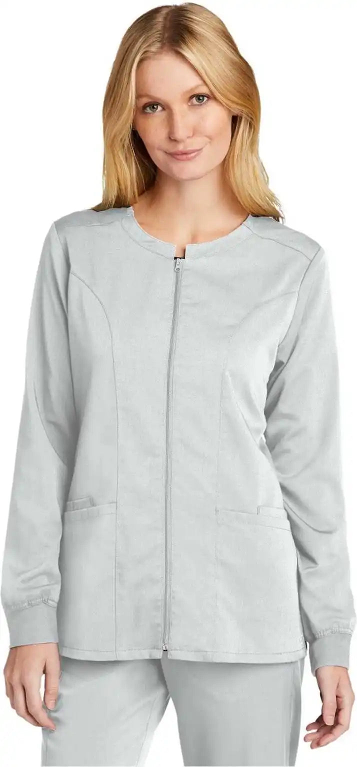 Wink Ww4088 Women’s Premiere Flex Full-zip Scrub Jacket - White