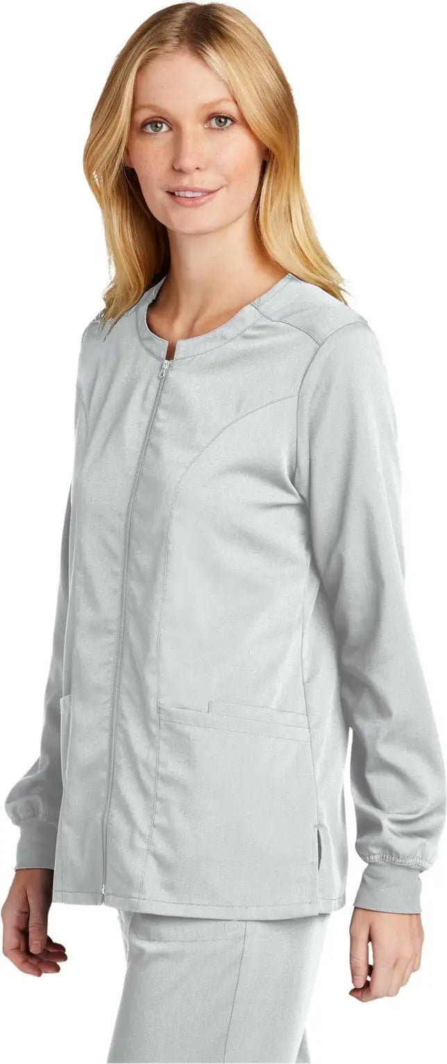 Wink Ww4088 Women’s Premiere Flex Full-zip Scrub Jacket - White