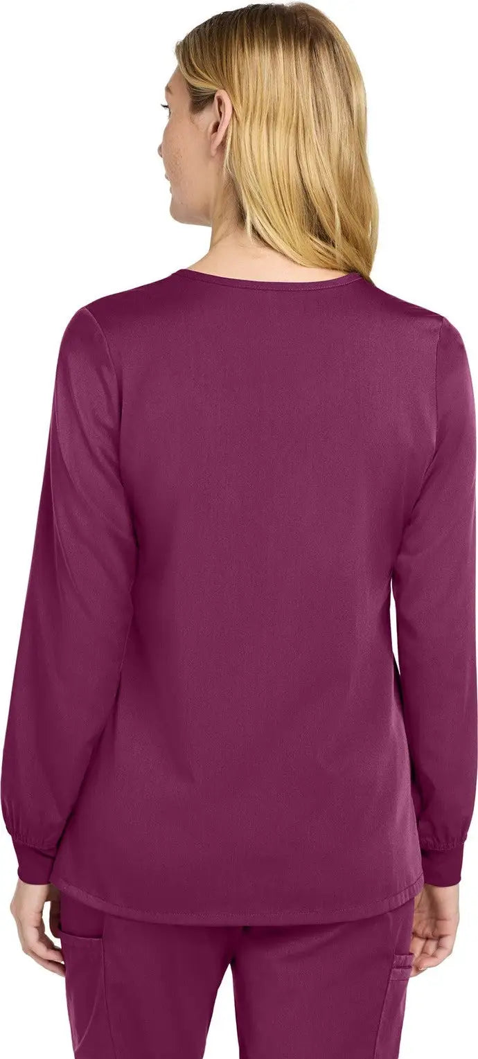 Wink Ww4088 Women’s Premiere Flex Full-zip Scrub Jacket - Wine