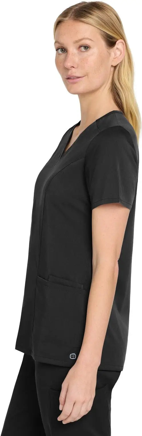 Wink Ww4168 Women’s Premiere Flex V-neck Top - Black