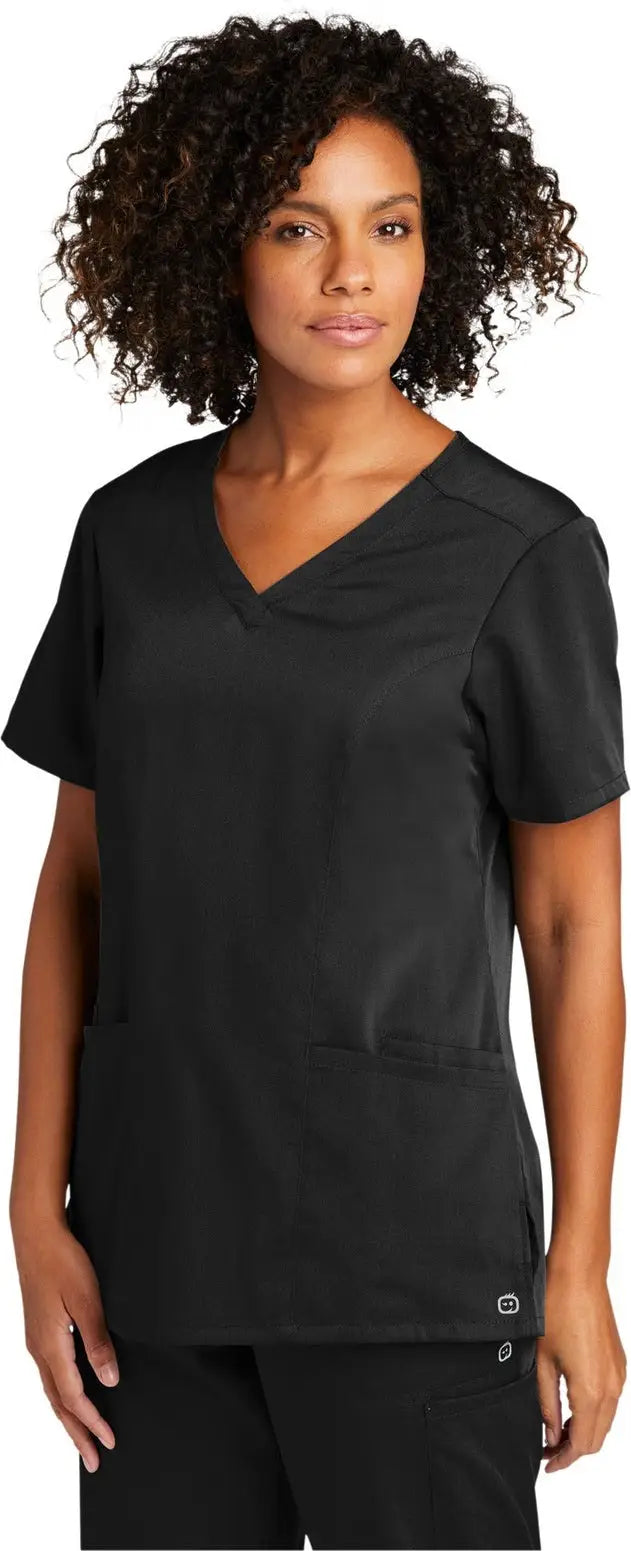 Wink Ww4168 Women’s Premiere Flex V-neck Top - Black