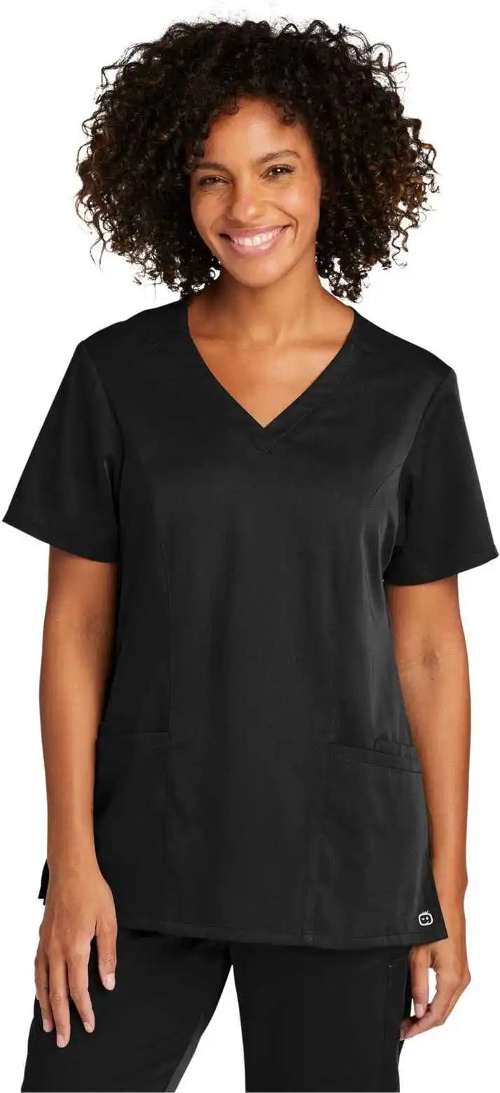 Wink Ww4168 Women’s Premiere Flex v Neck Top Black
