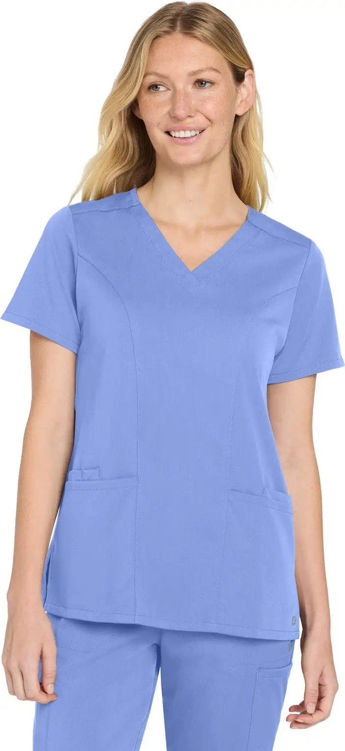 Wink Ww4168 Women’s Premiere Flex V-neck Top - Ceil Blue
