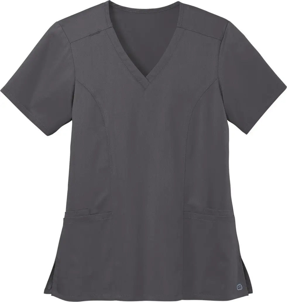 Wink Ww4168 Women’s Premiere Flex V-neck Top - Pewter