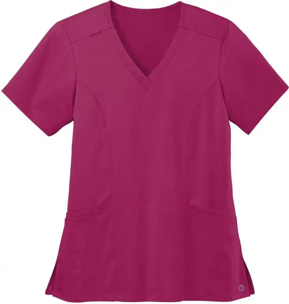 Wink Ww4168 Women’s Premiere Flex V-neck Top - Wine