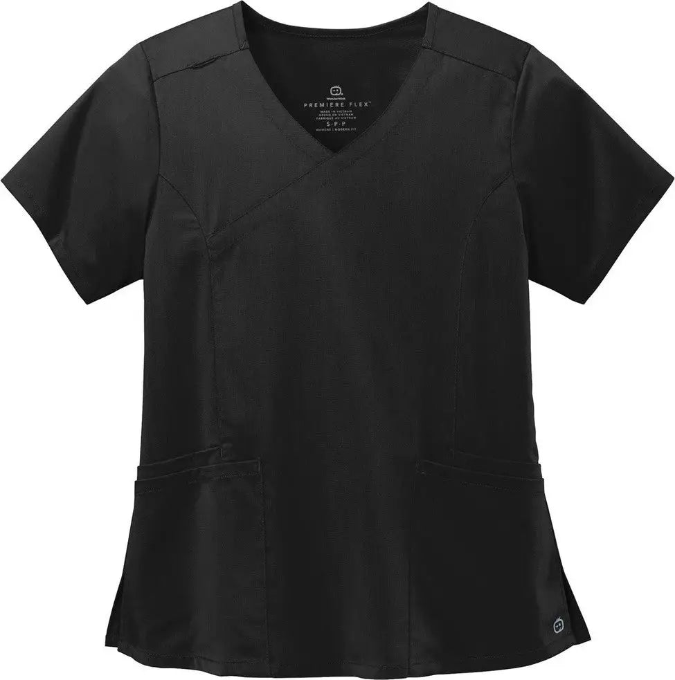 Wink Ww4268 Women’s Premiere Flex Mock Wrap Top - Black