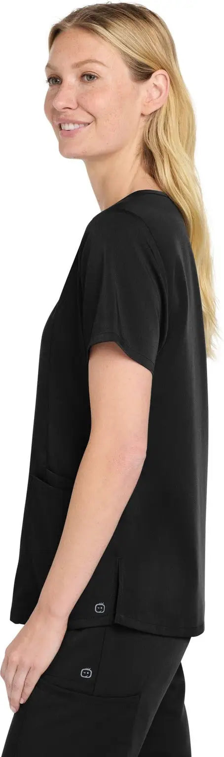 Wink Ww4268 Women’s Premiere Flex Mock Wrap Top - Black