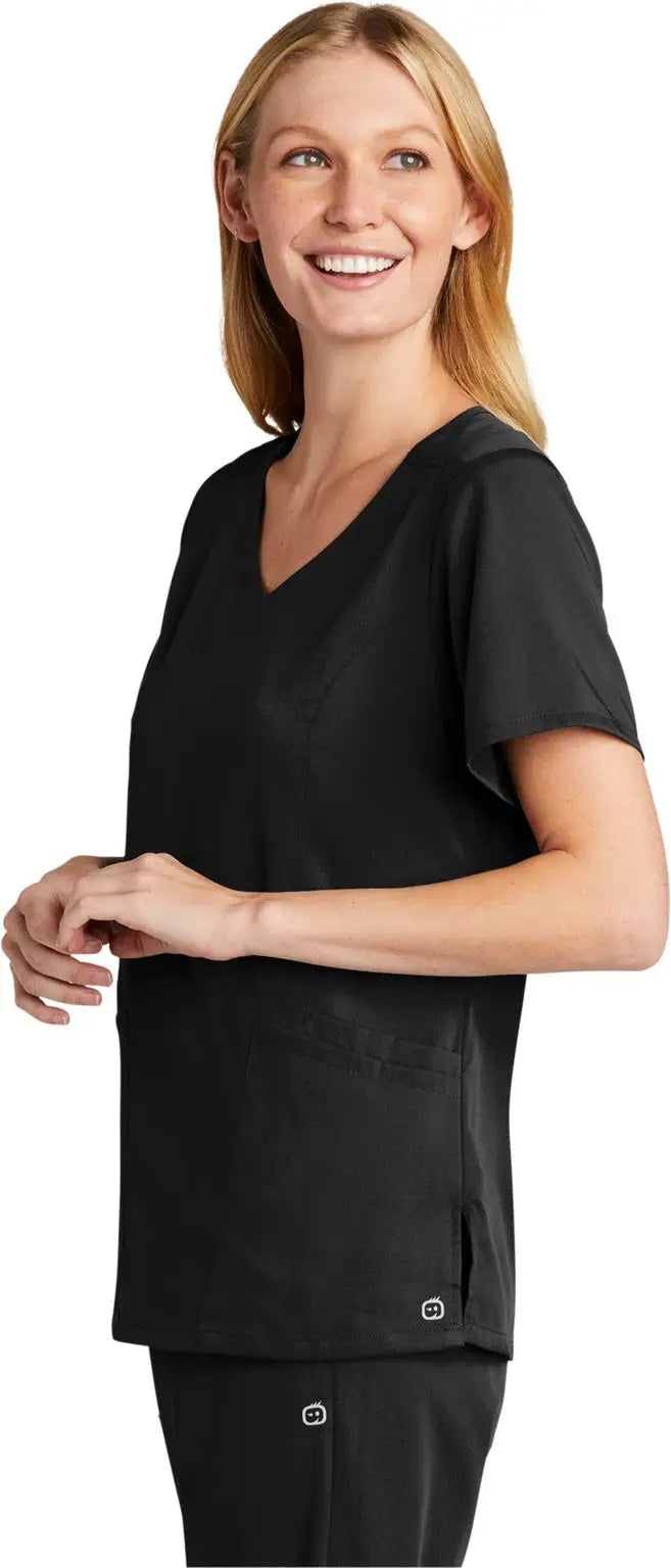 Wink Ww4268 Women’s Premiere Flex Mock Wrap Top - Black