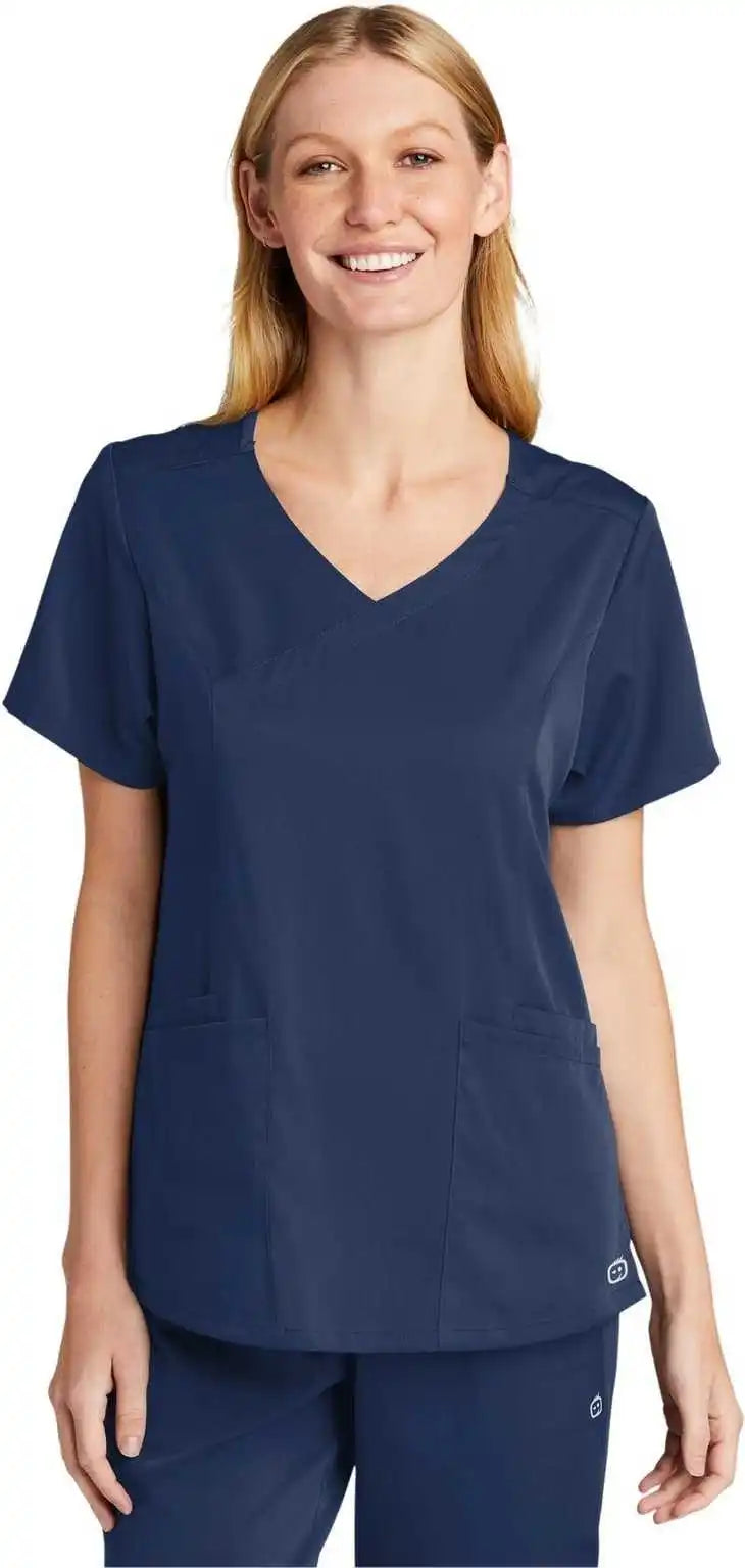 Wink Ww4268 Women’s Premiere Flex Mock Wrap Top - Navy